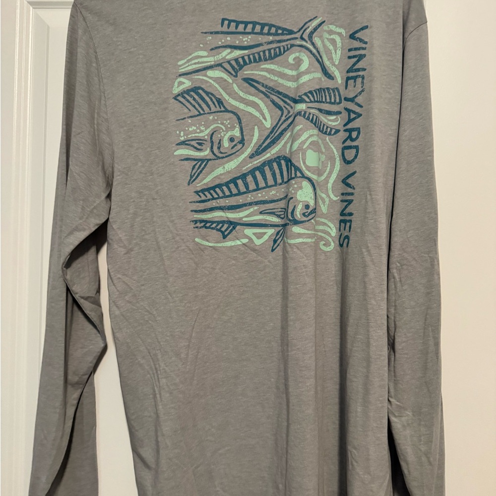 Vineyard Vines Gray Long Sleeve Dune Shirt